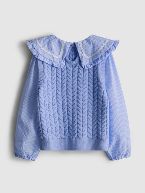 2-in-1 Collared Blouse Vest
