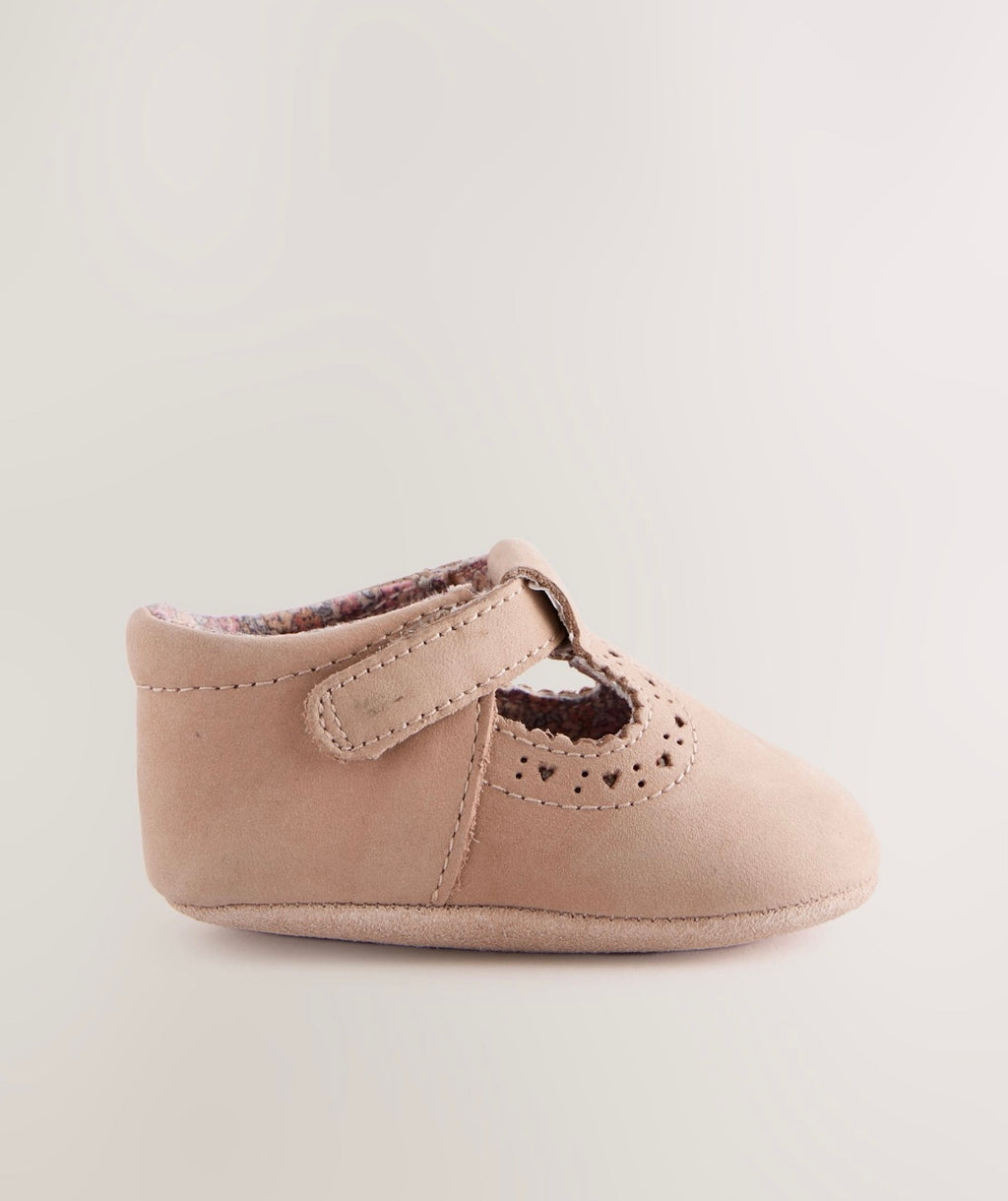 Tan Leather Baby T-Bar Shoes