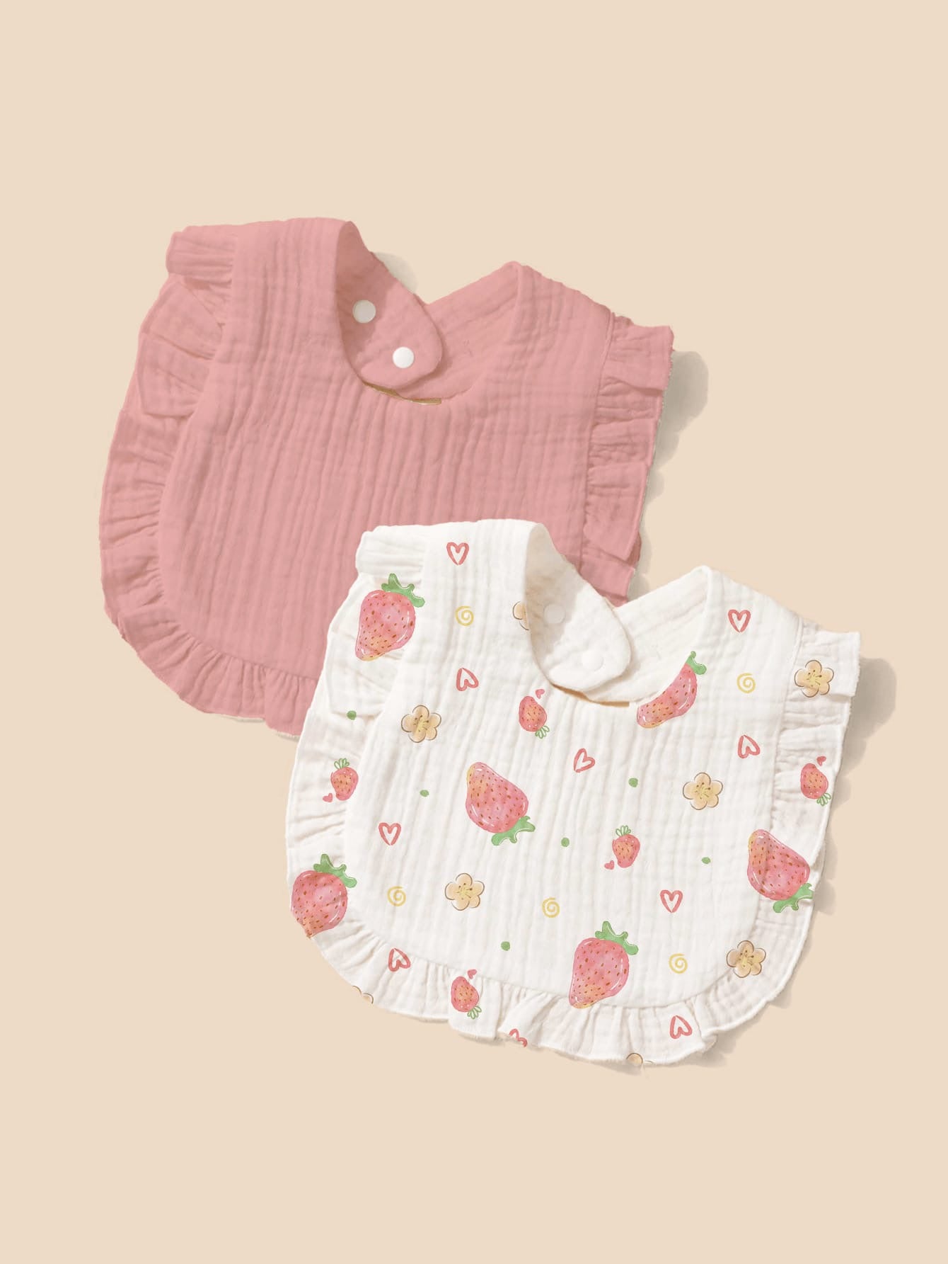 2pcs Soft & Comfortable 100% Cotton Baby Bibs (immediate)