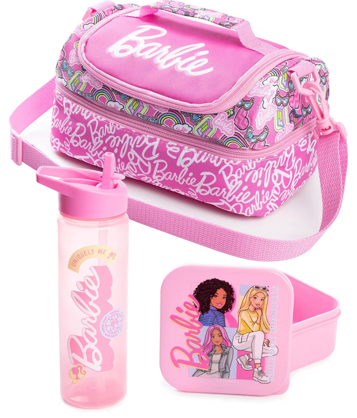 Barbie Pink Lunch Bag with Bottle & Snack Box