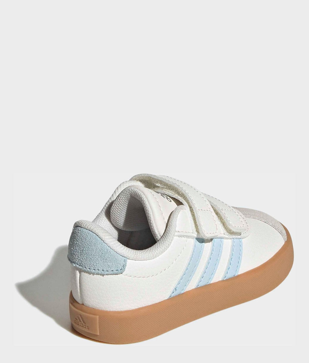 adidas White/Blue VL Court 3.0 Hook and Loop Infant Trainers