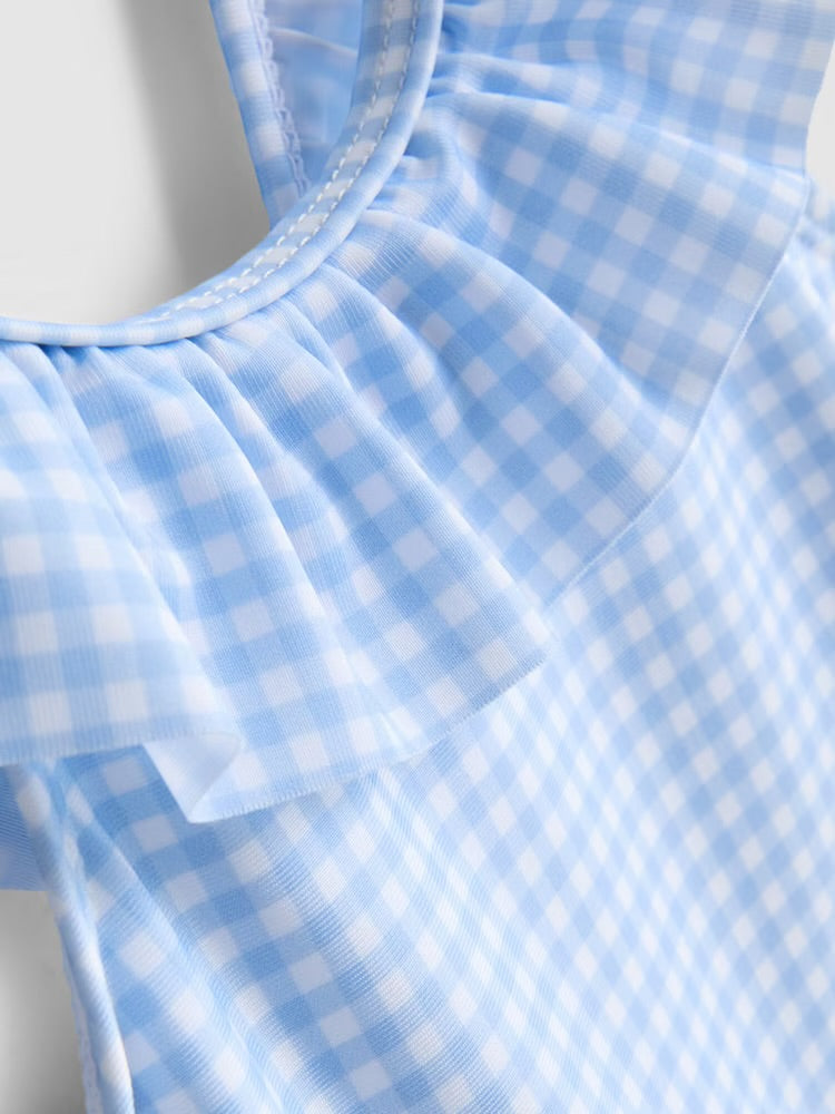 Floral Gingham Check Swimsuit