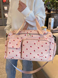 Strawberry Print Duffel Travel Bag