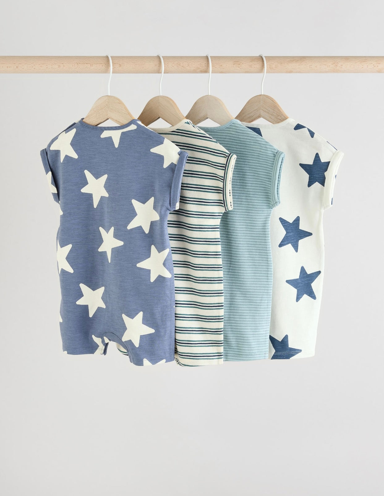 Teal Blue Cotton Rich Baby Rompers