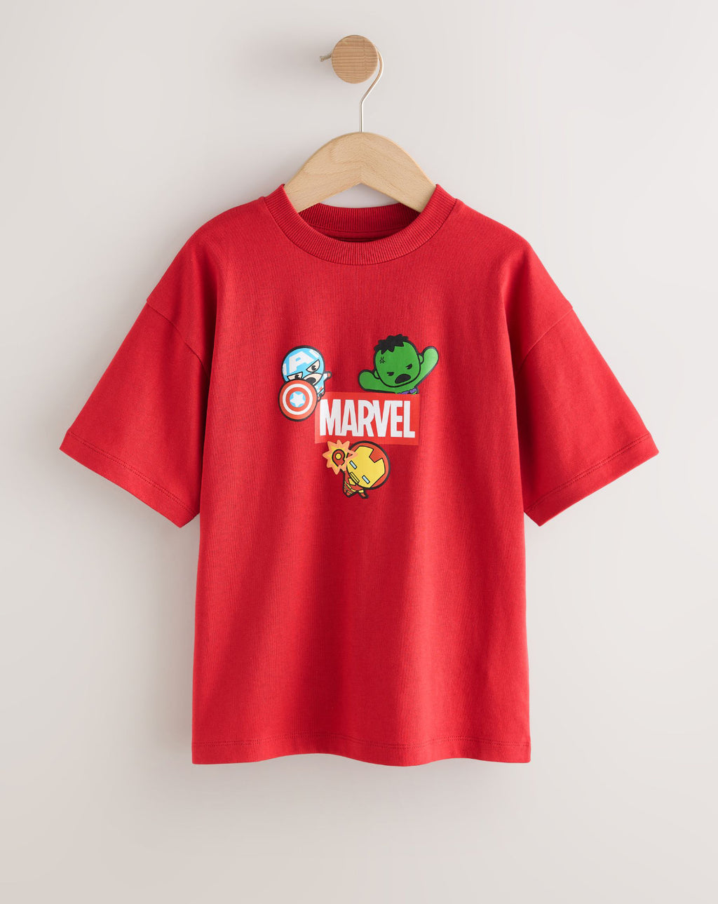Red Back Print Marvel Avengers Short Sleeve T-Shirt