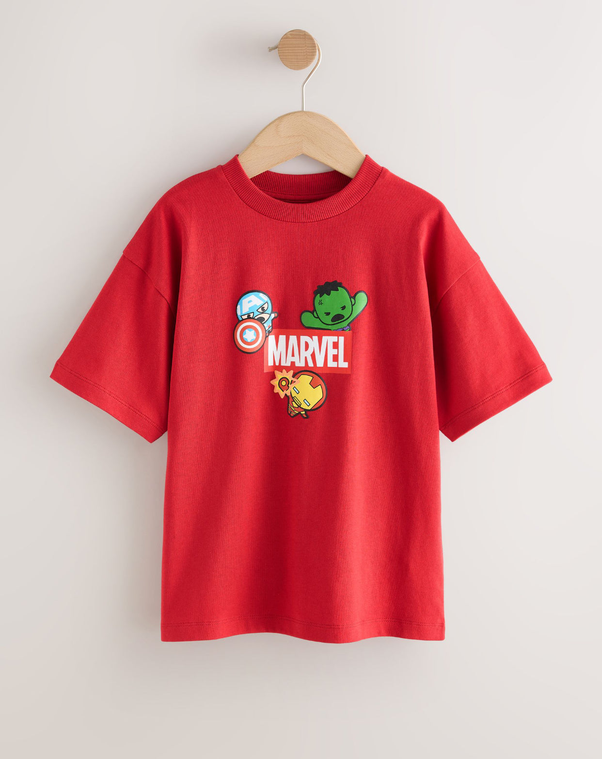 Red Back Print Marvel Avengers Short Sleeve T-Shirt