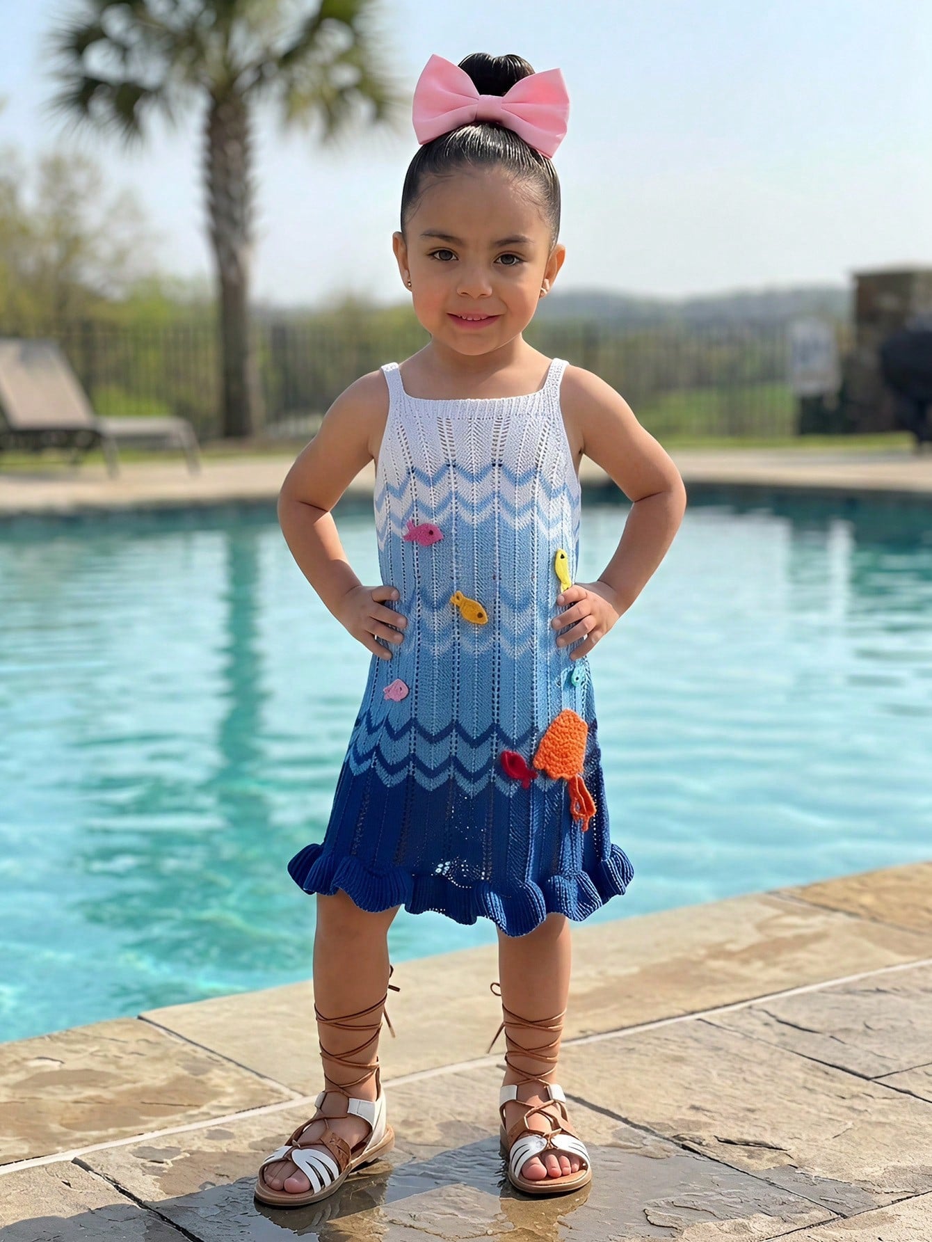 Young Girls Cute 3D Fish Camisole Dress