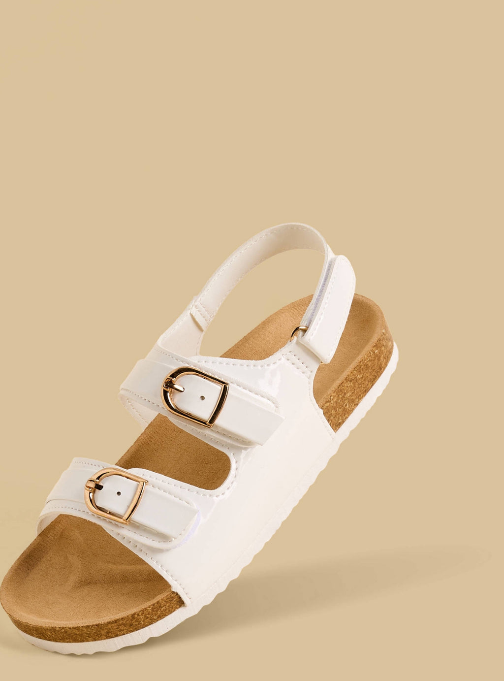 Buckle Detail Sandals with Hook and Loop Closure