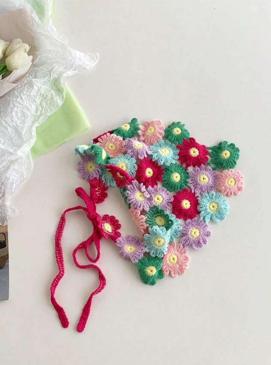 1pc Knitted Triangle Scarf Headband