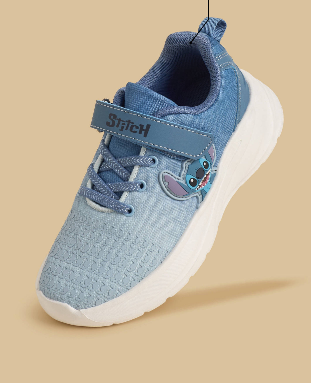 Stitch Colourblock Sports Shoes with Hook and Loop Closure