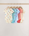 Blue Short Sleeve Baby Bodysuits
5 Pack