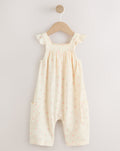 White Floral Baby Long Leg Jersey Romper