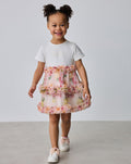 Baker by Ted Baker Floral Ruffle Mesh Mockable Blue Dress