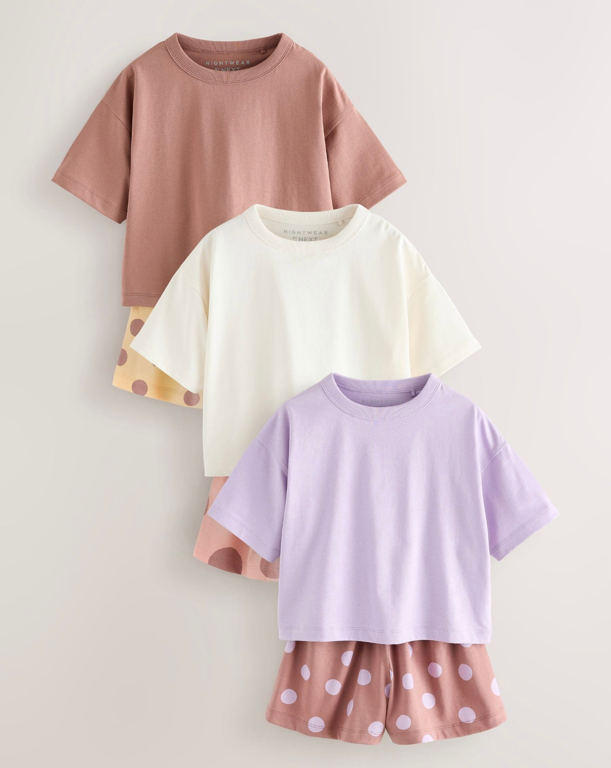 Brown/Yellow Short Pyjamas 3 Pack