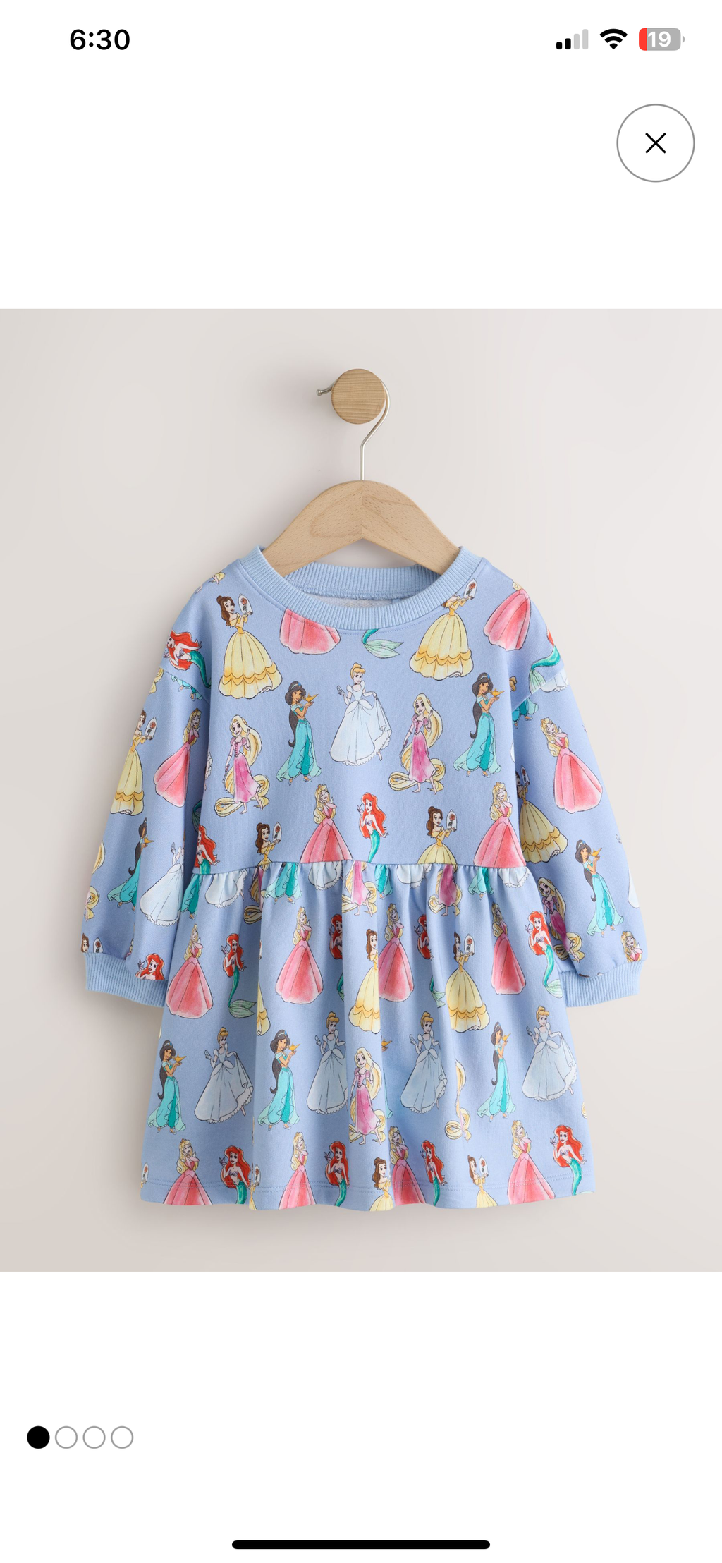 Blue Disney Princesses Long Sleeve Sweat Dress