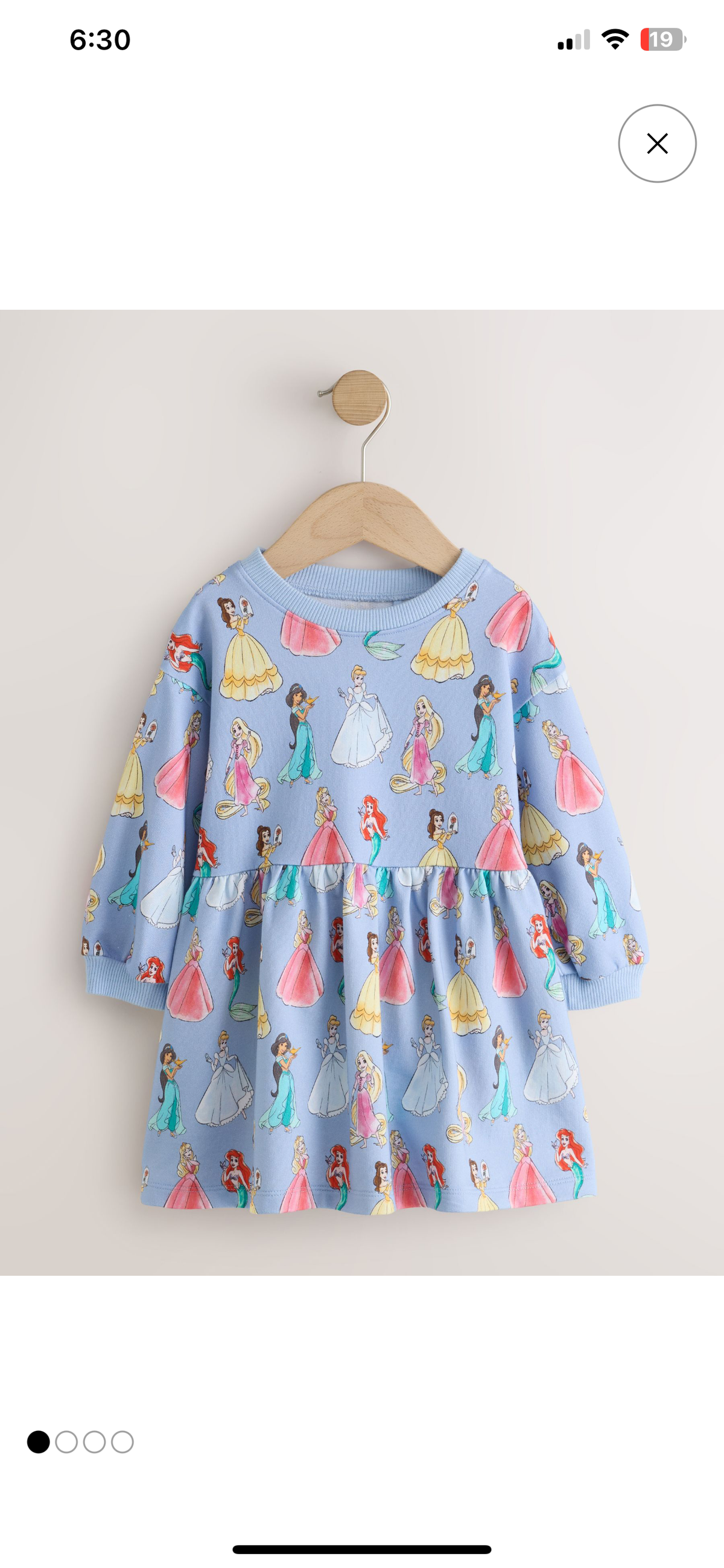 Blue Disney Princesses Long Sleeve Sweat Dress