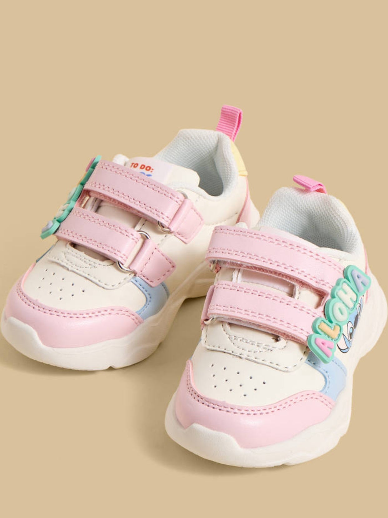 Stitch Colourblock Sports Shoes with Hook and Loop Closure