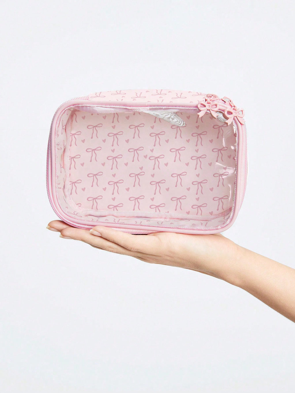 Pink Transparent Makeup Bag/Organizer (immediate)