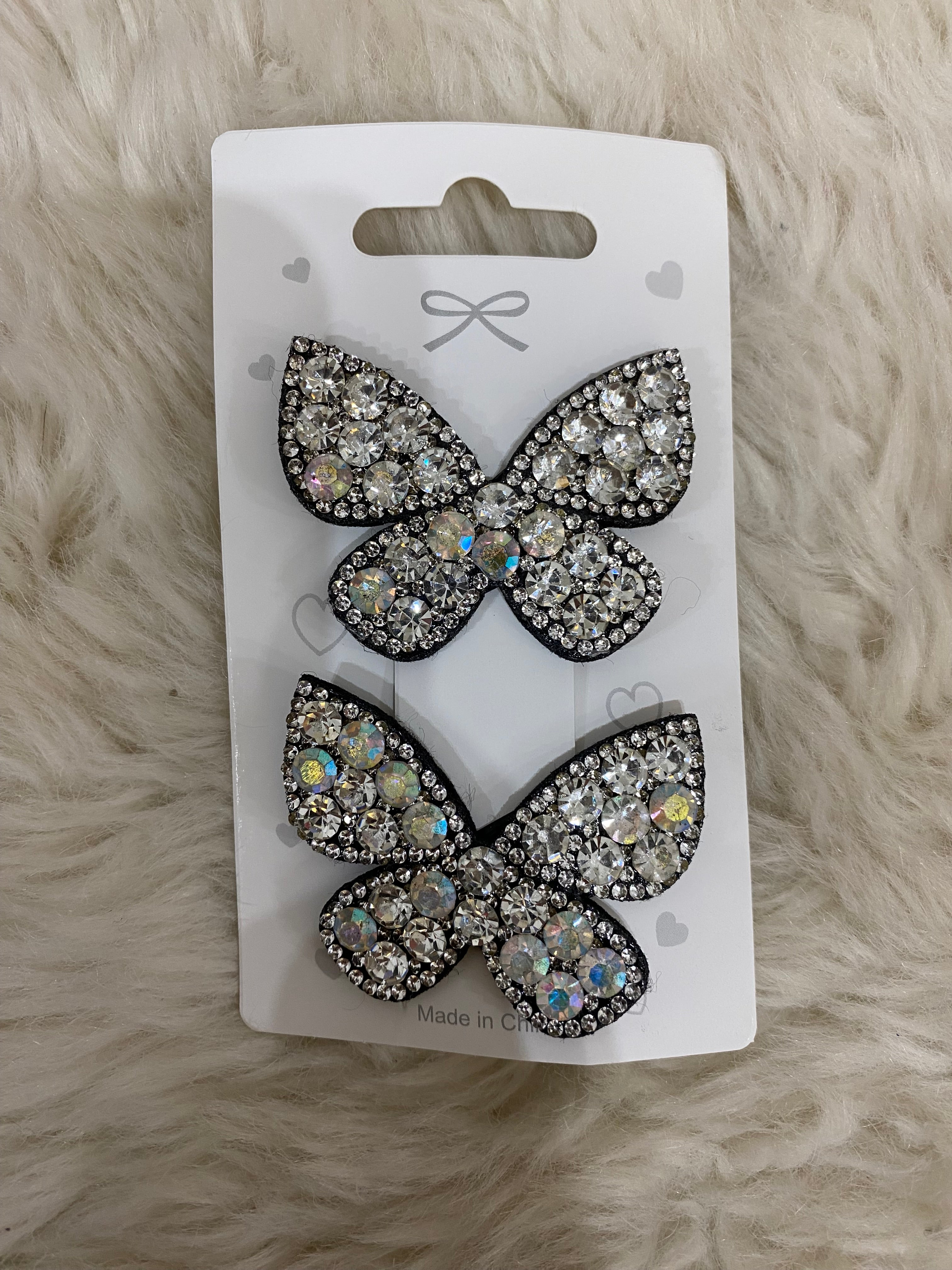 2pcs Butterfly Rhinestone Hairclips