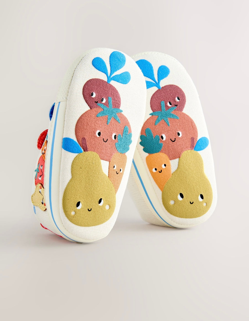 White Veggies Touch Fastening Baby Trainers