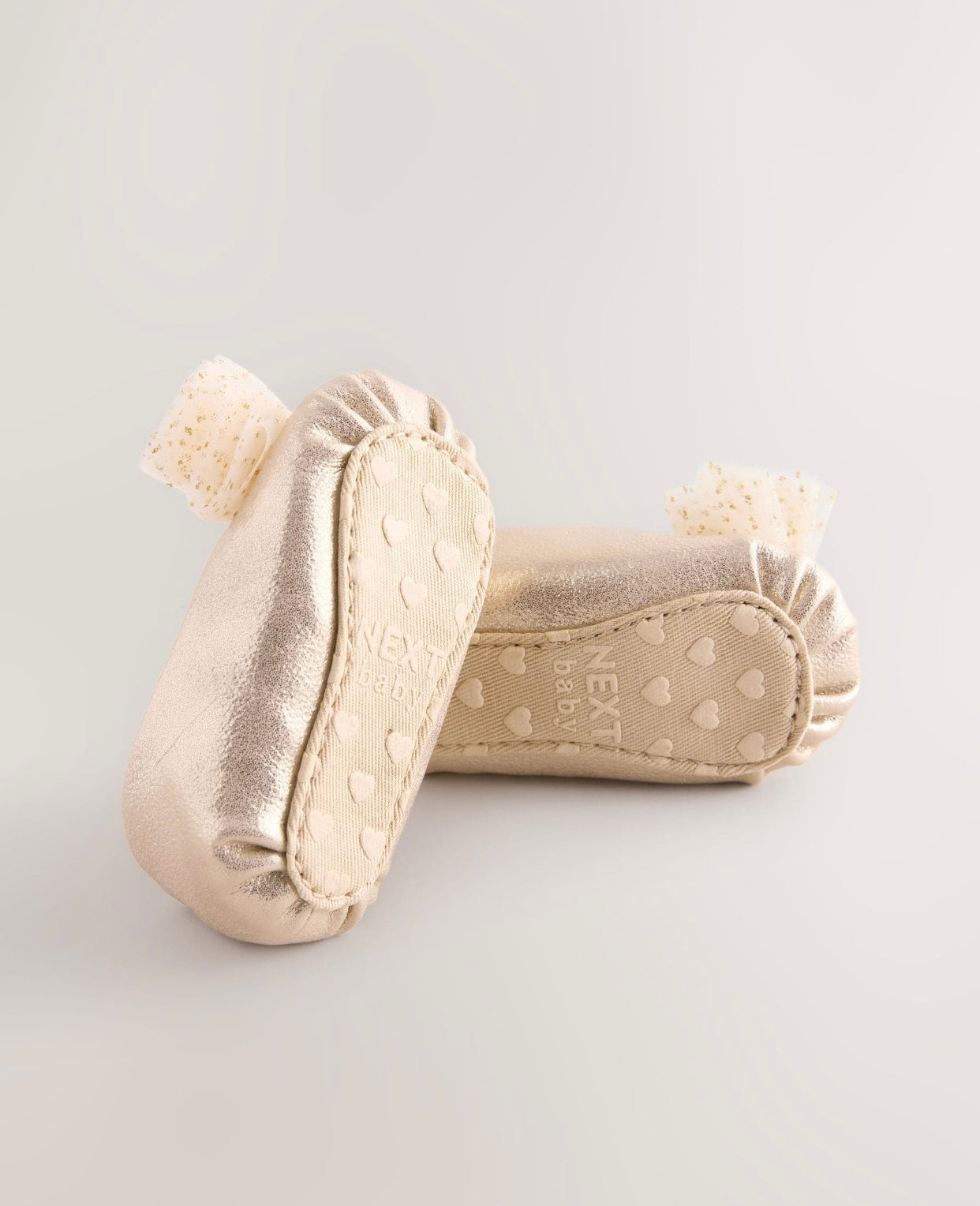 Gold Baby Bow Occassion Shoes (0-18mths)