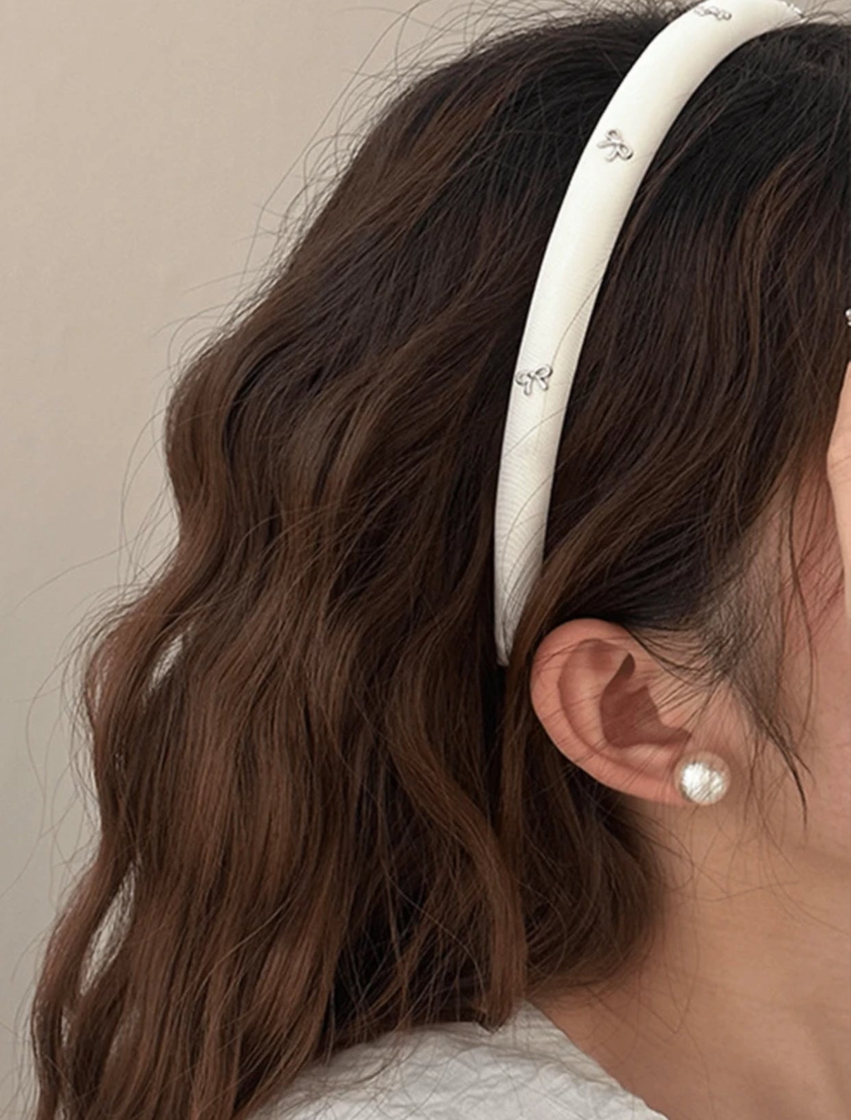 Silver Bow Headband