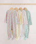 Pink/Yellow Two Way Zip Baby
Sleepsuits 4 Pack