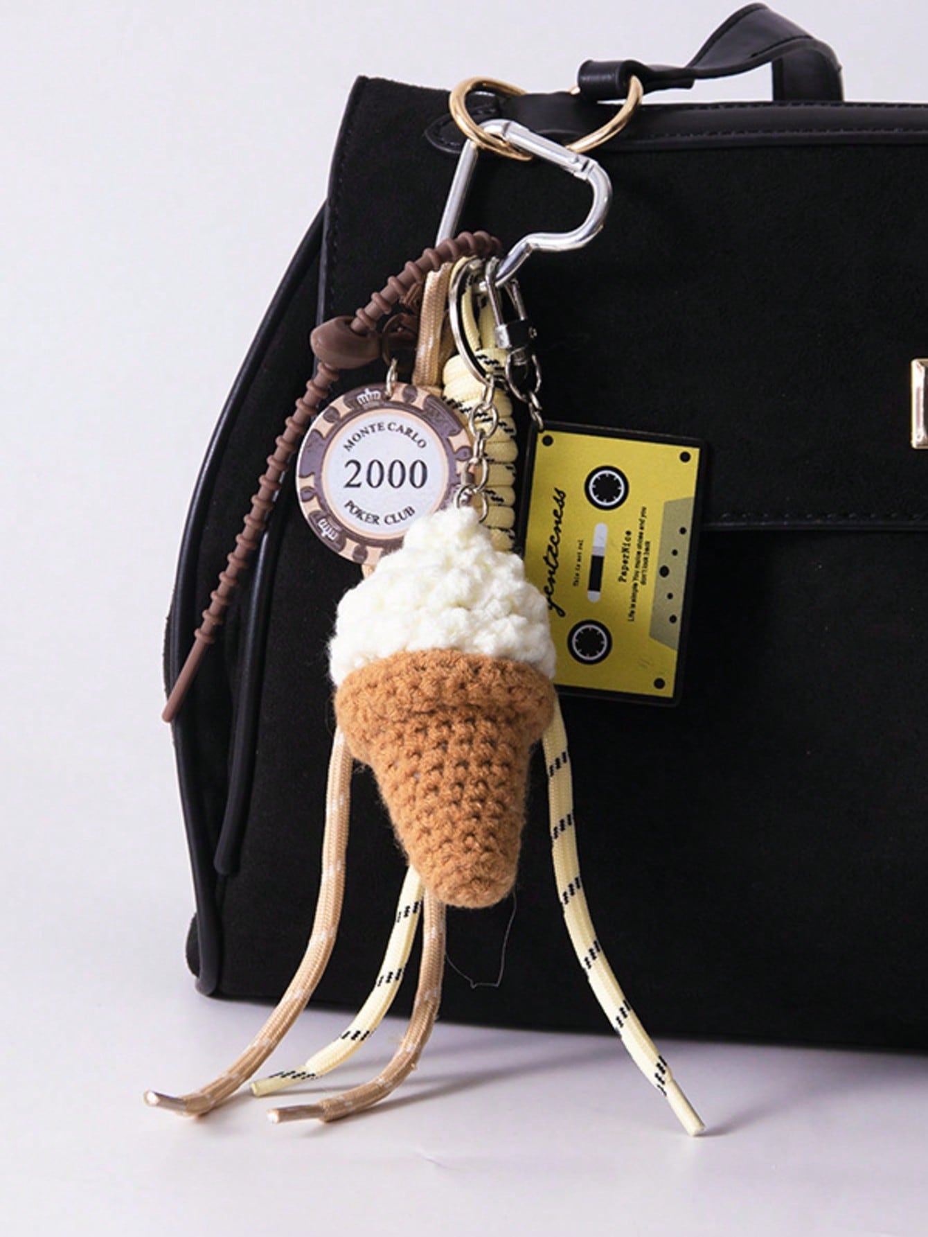 1pc Creative Knitted Ice Cream Keychain (immediate)