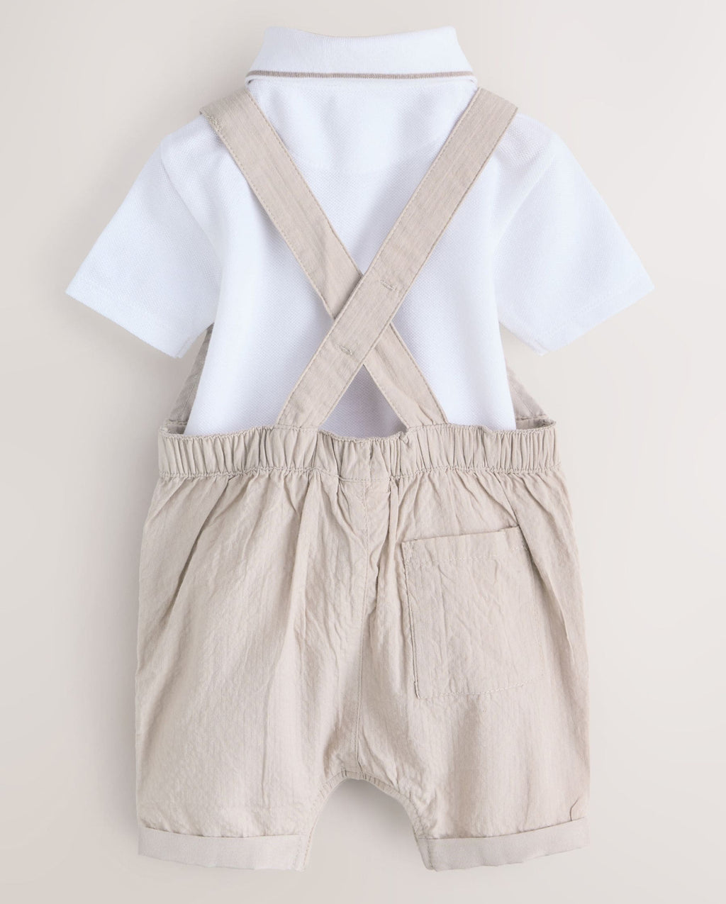 Baker by Ted Baker Seersucker Dungaree, Polo Shirt and Hat Set
