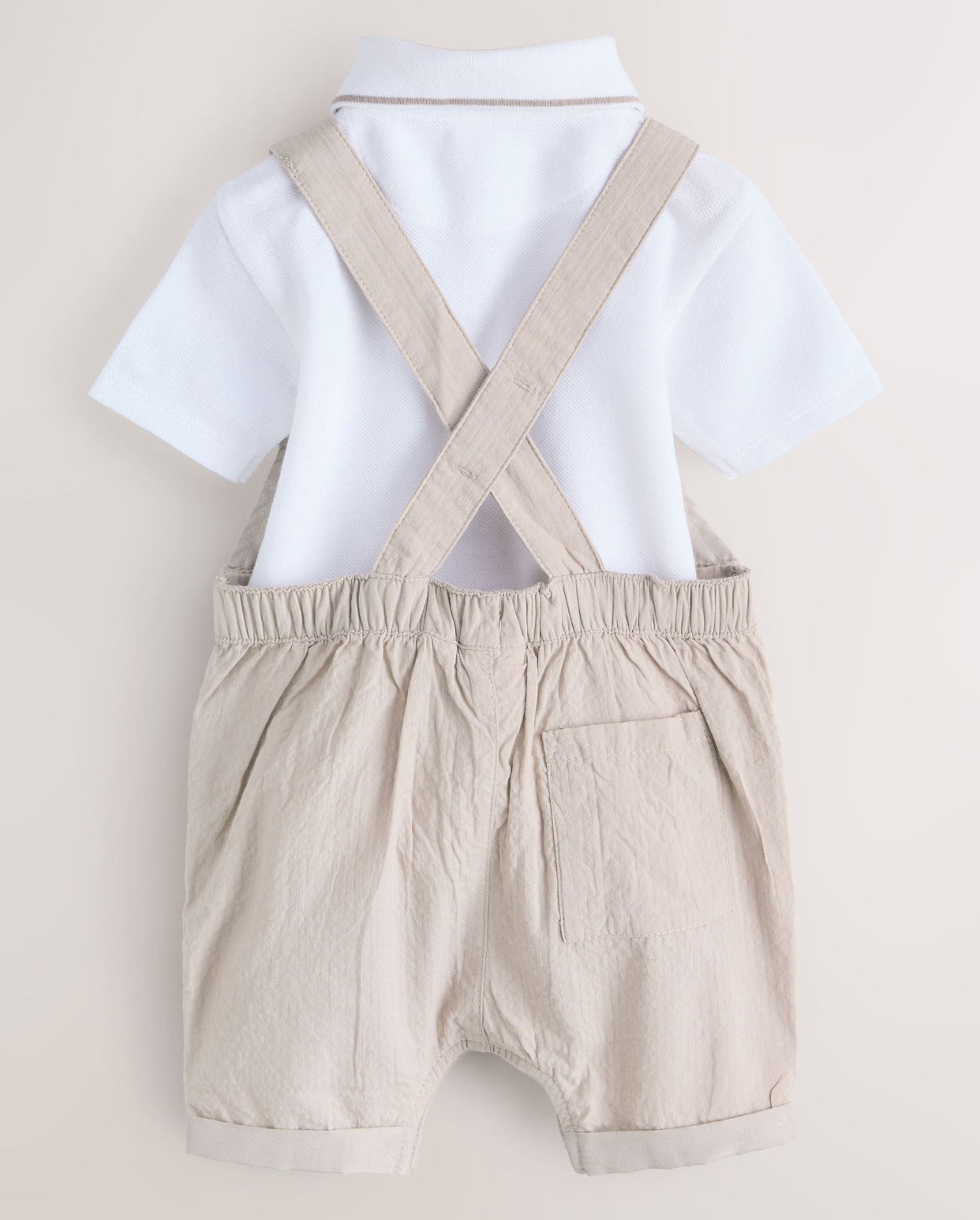 Baker by Ted Baker Seersucker Dungaree, Polo Shirt and Hat Set