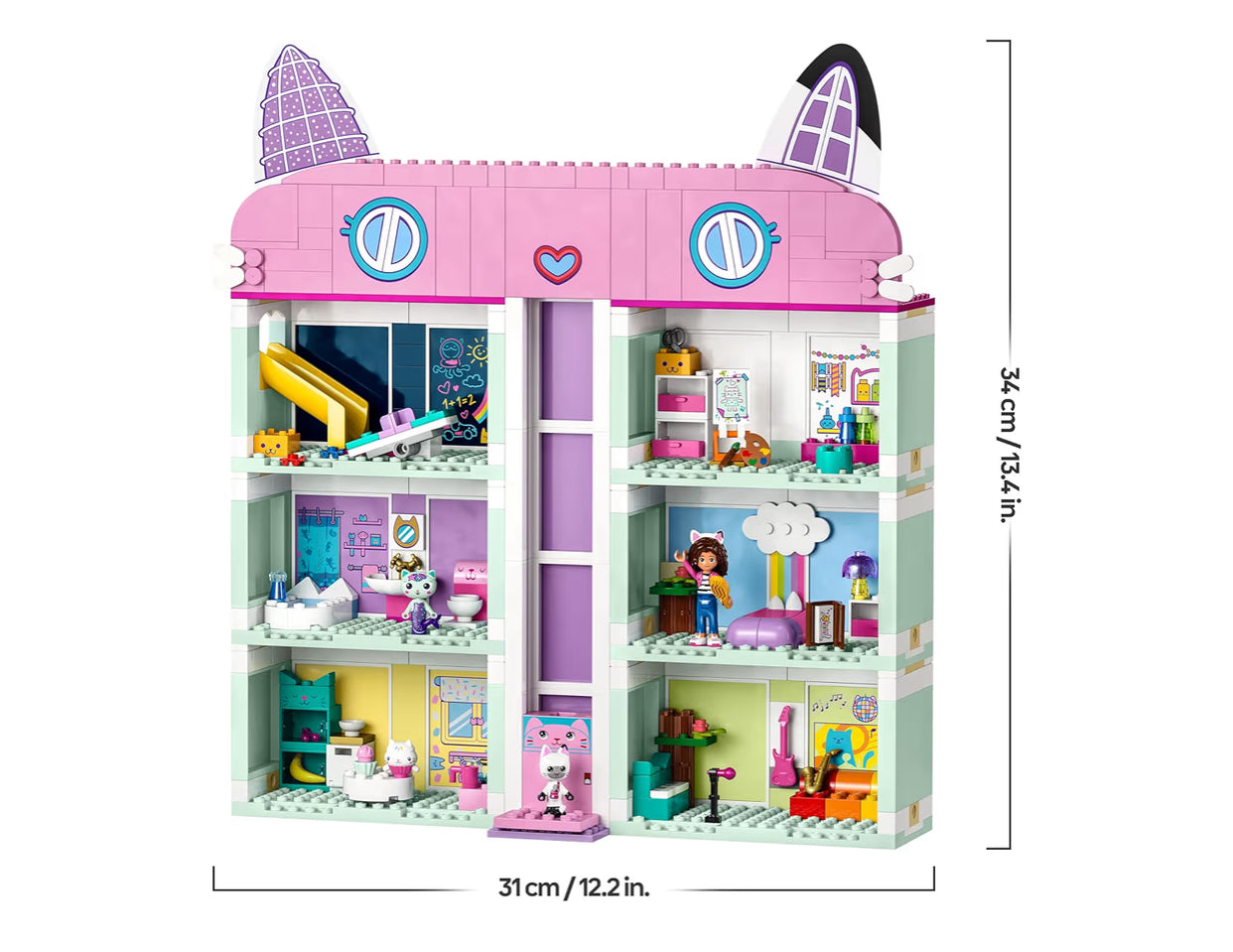 LEGO Gabby's Dollhouse Toy - 4-Floor Doll's House with Gabby, Pandy Paws, MerCat and Cakey Figures plus Accessories