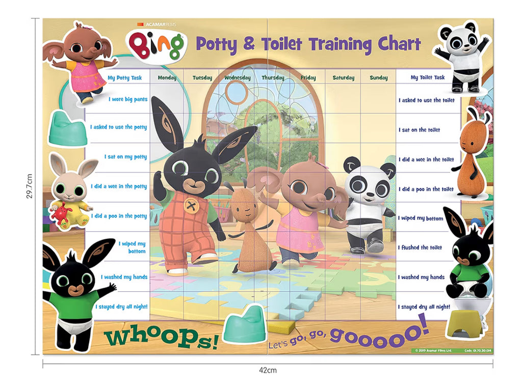 Bing Potty Training Reward Chart and Reusable Stickers