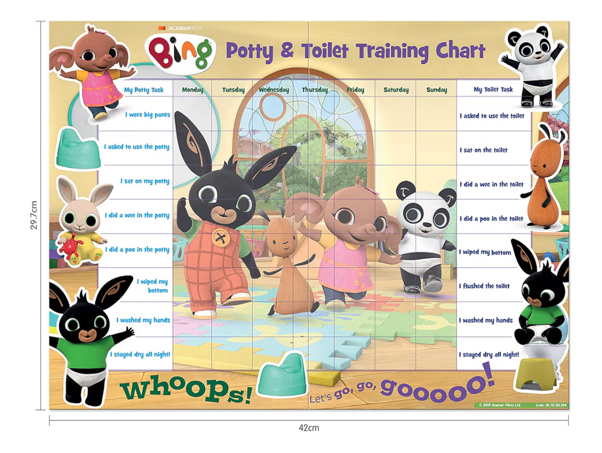 Bing Potty Training Reward Chart and Reusable Stickers