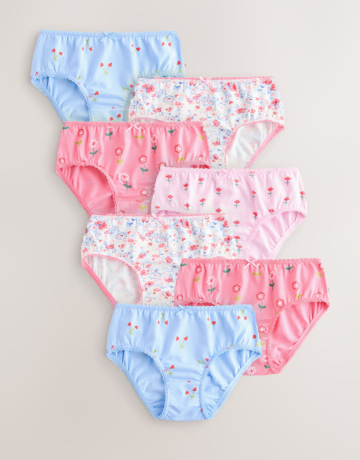 Red/Pink Cherry Briefs 7 Pack