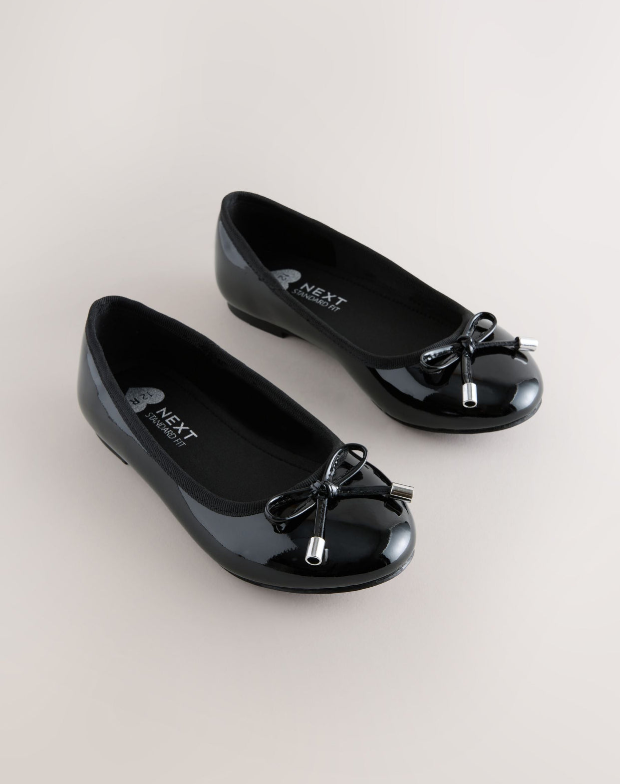 Black Patent Standard Fit (F) Ballerina School Shoes