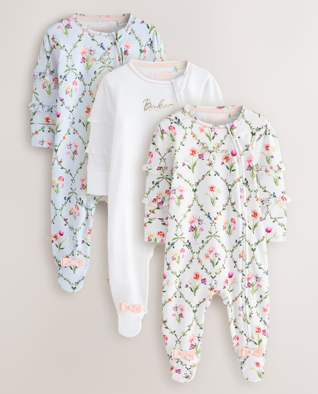 Baker by Ted Baker 3 Pack Sleepsuits