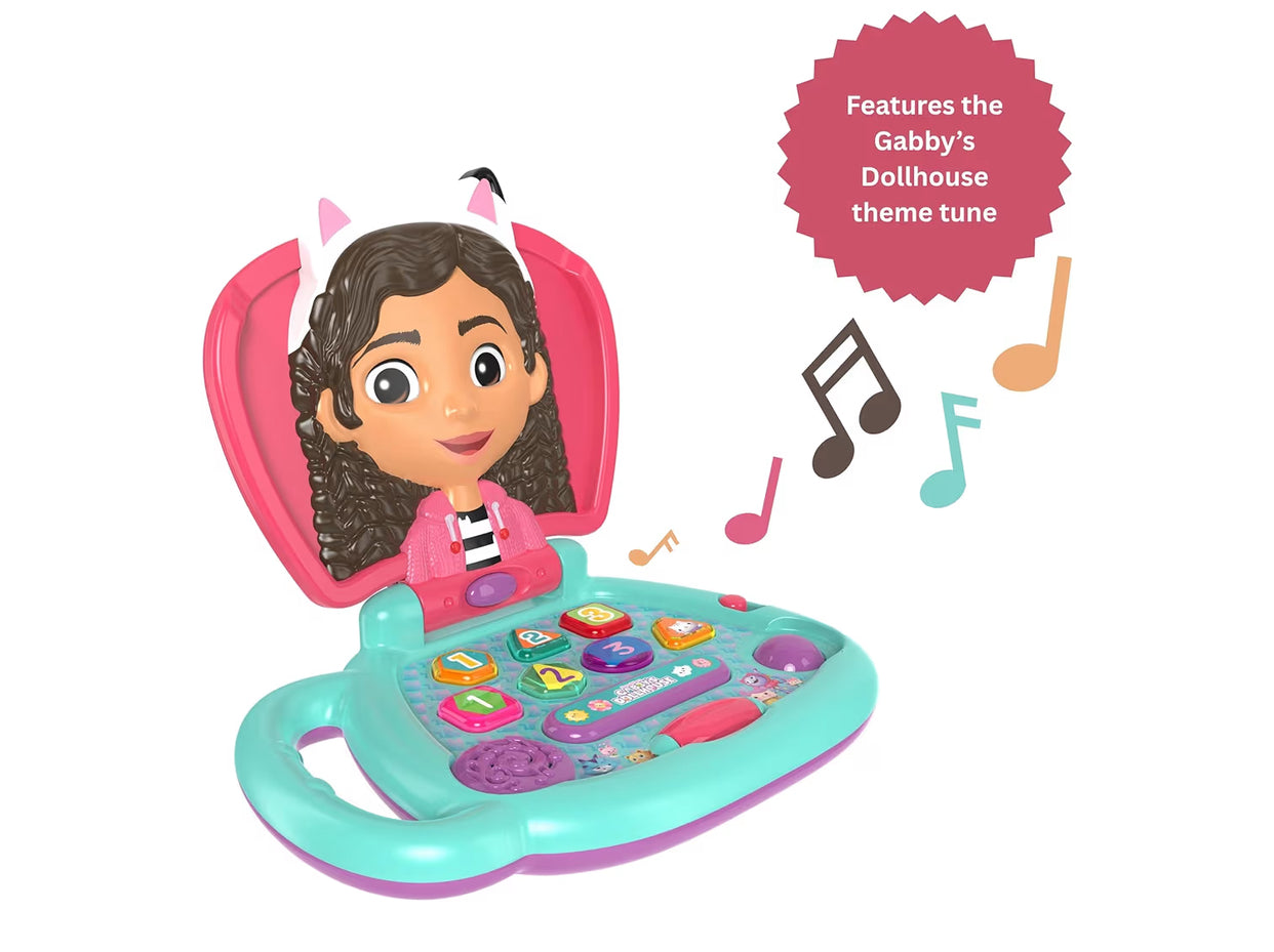 Gabby’s Dollhouse My First Laptop Plays Gabby’s Theme Tune | 14+ Fun Sounds & Phrases | Lights & Moving Eyes Feature | Learning & Role Play Toy