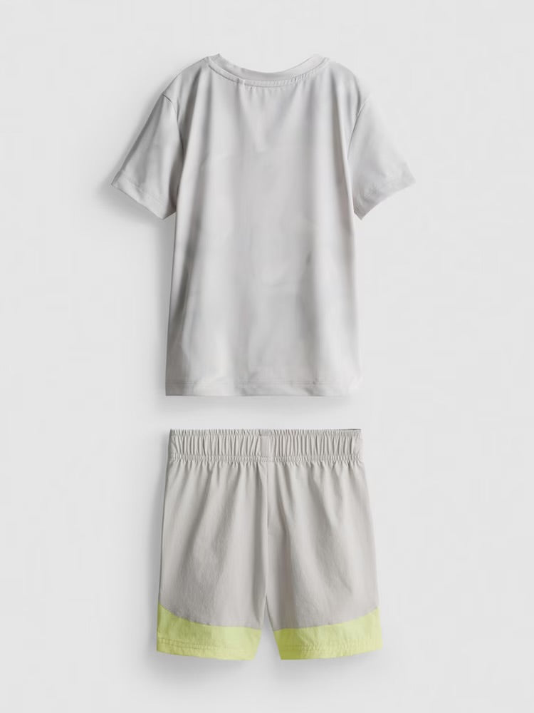 An activewear tee and shorts clothing co-ord