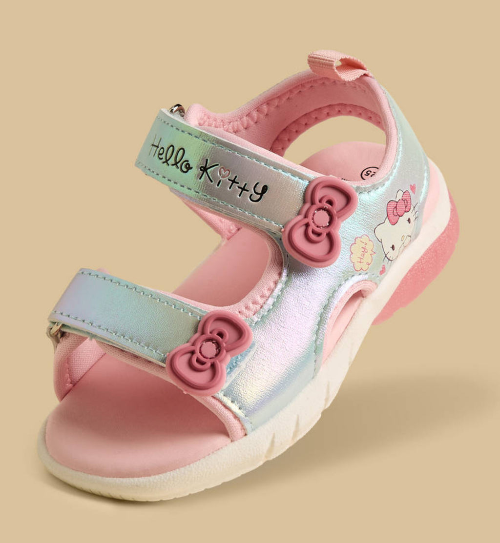 Hello Kitty Print Sandals with Hook and Loop Closure