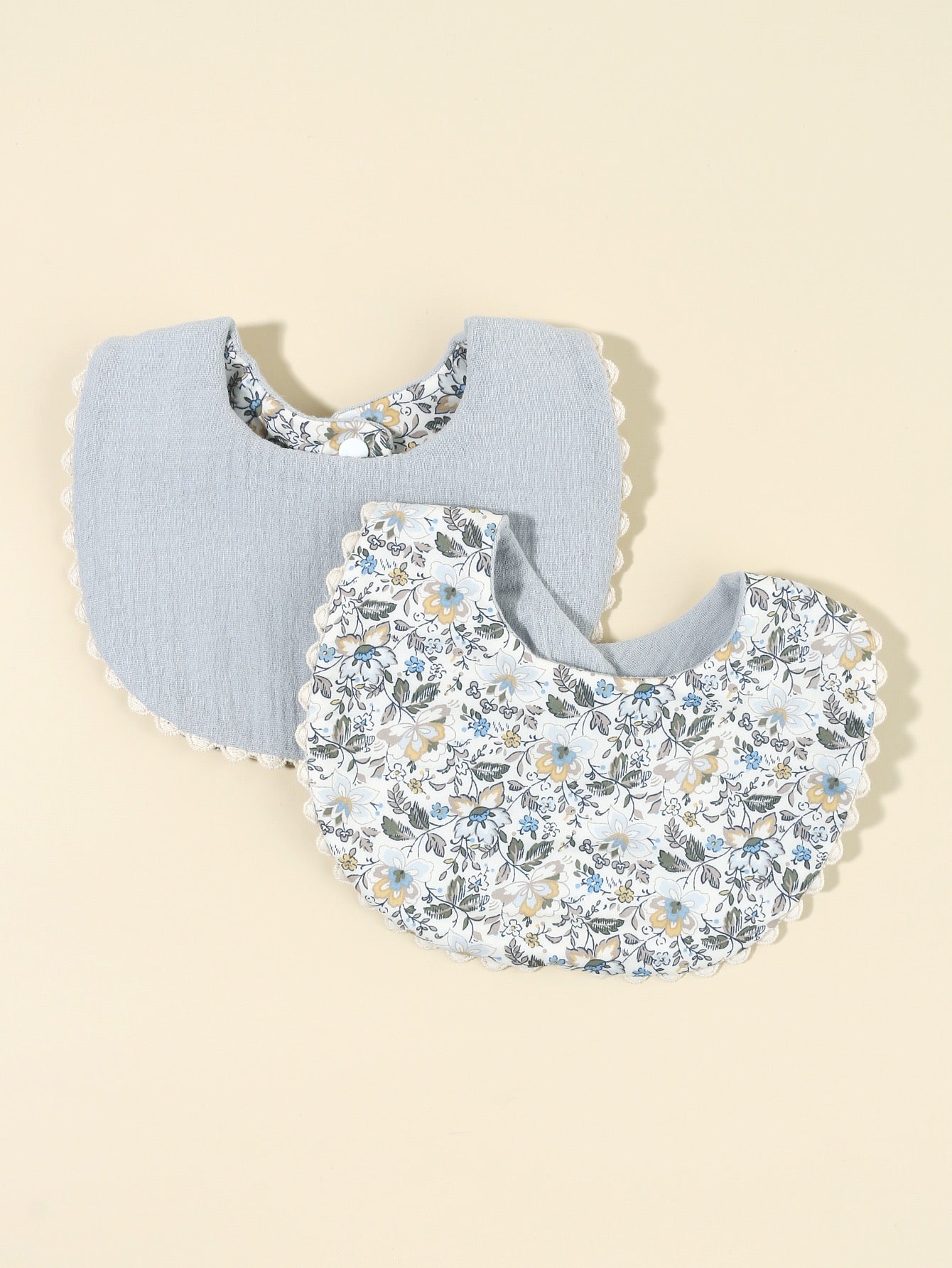 2pcs Baby Floral Print Bib