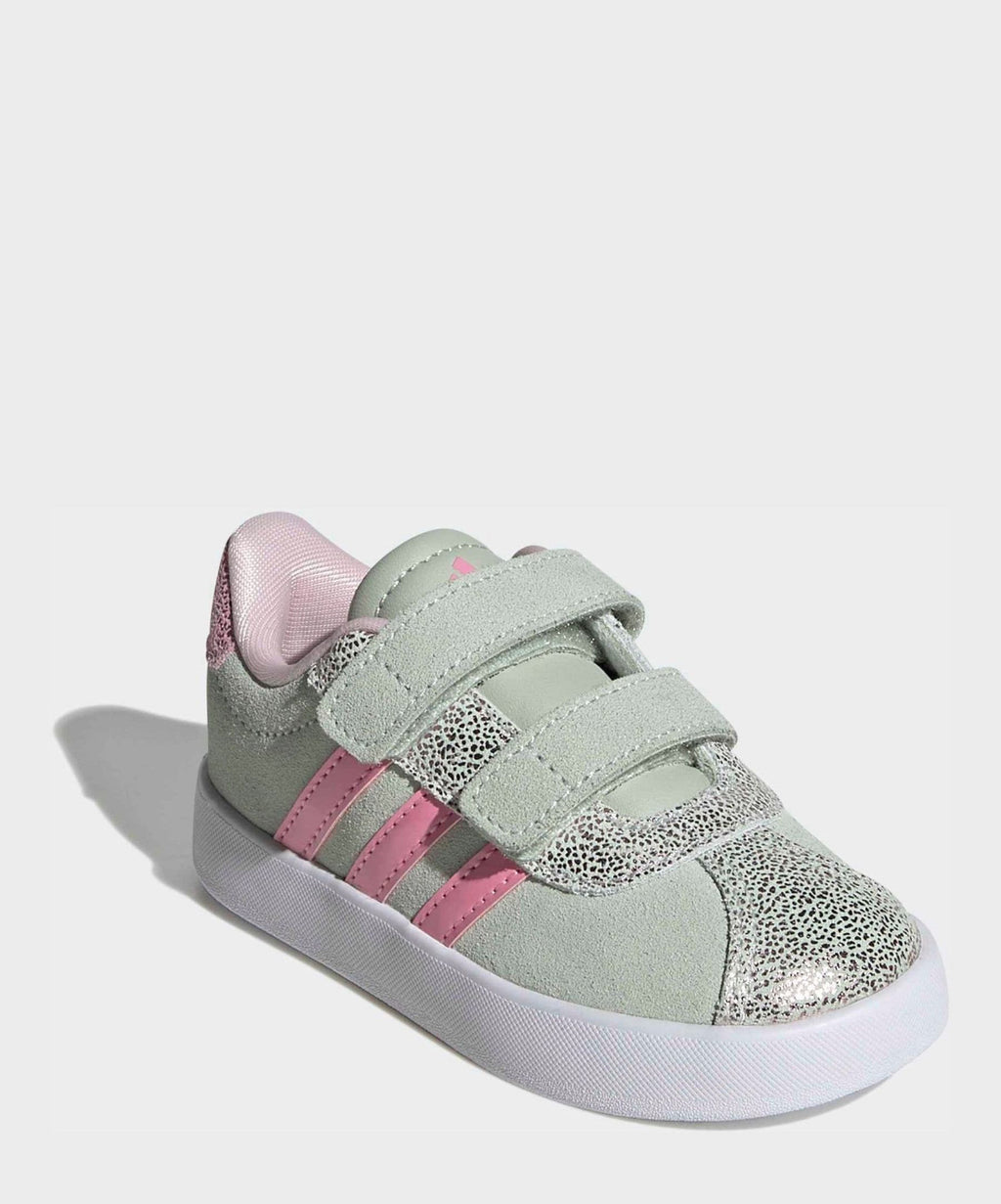 adidas Green VL Court 3.0 Hook and Loop Kids Trainers