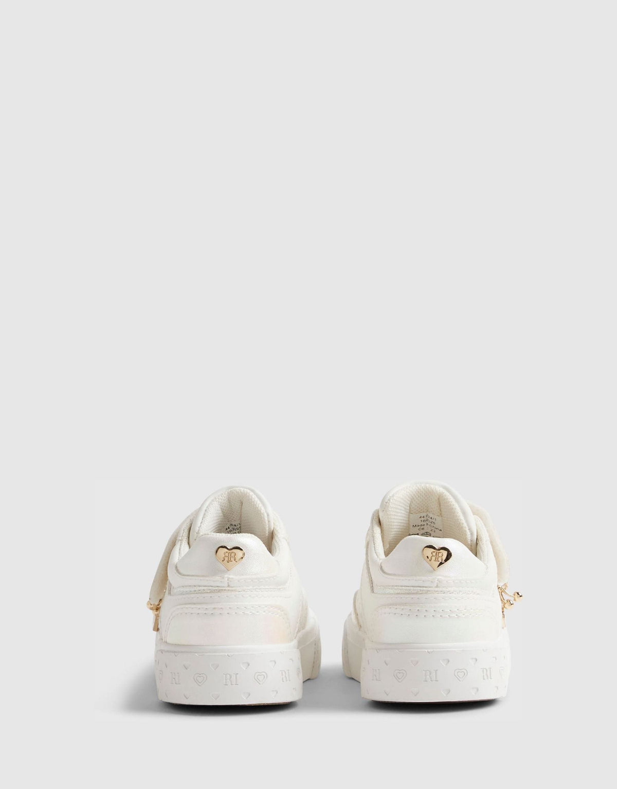 River Island White Iridescent Monogram Charm Trainers