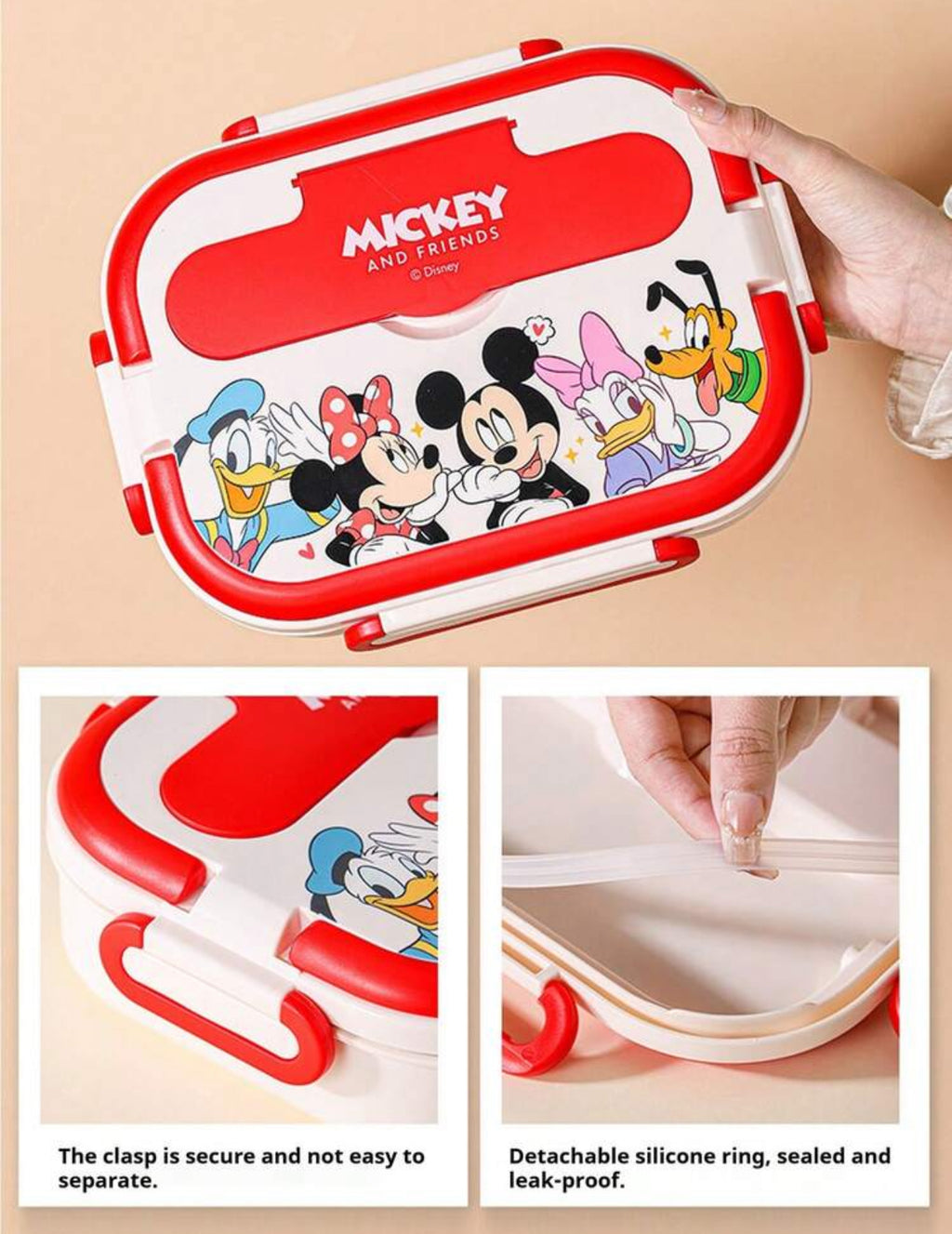 Disney Mickey & Minnie Pattern Layered Stainless Steel Insulated Lunch Box