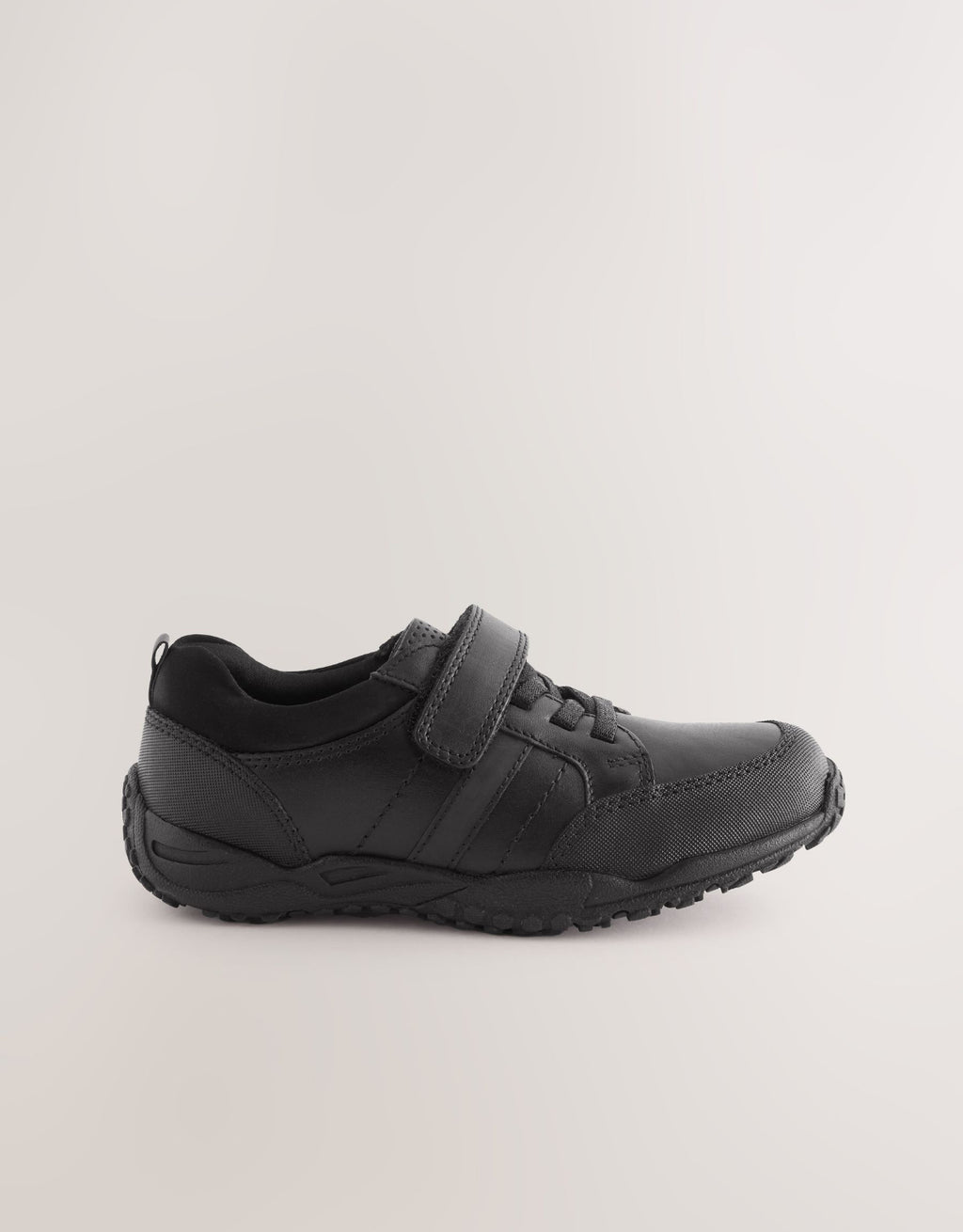 Black Standard Fit (F) School Leather
Elastic Lace Shoes