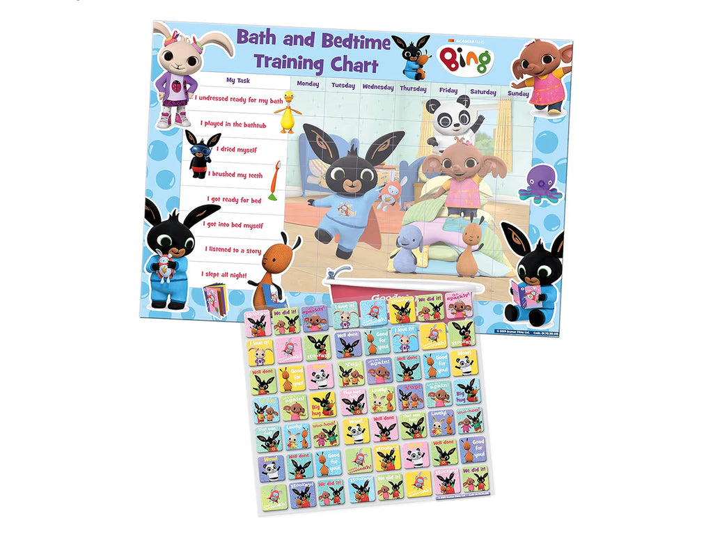 Bing Splashy Bath and Bedtime Reward Chart | Includes 56 Sparkly Stickers