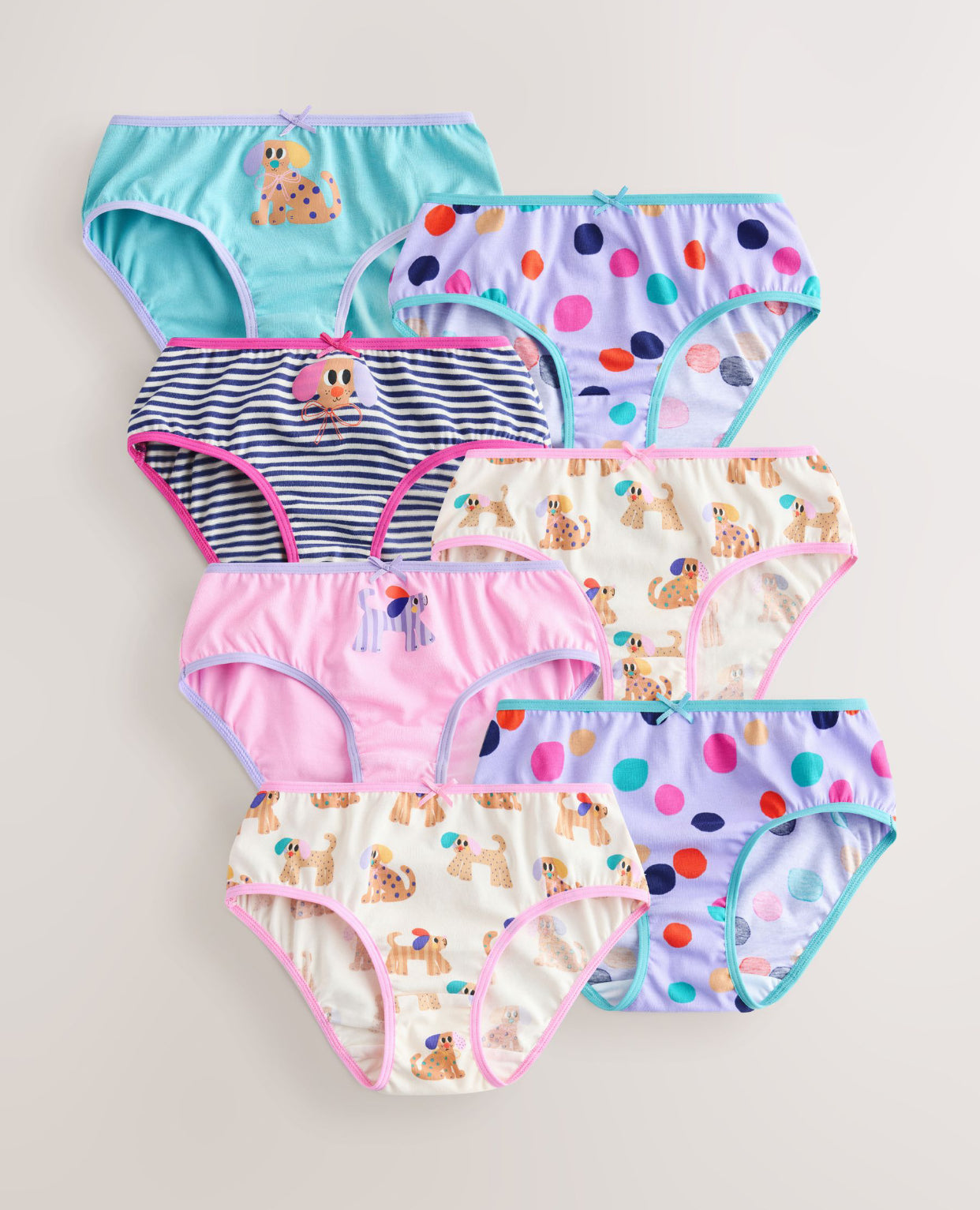 Pink/Blue Dog Briefs 7 Pack