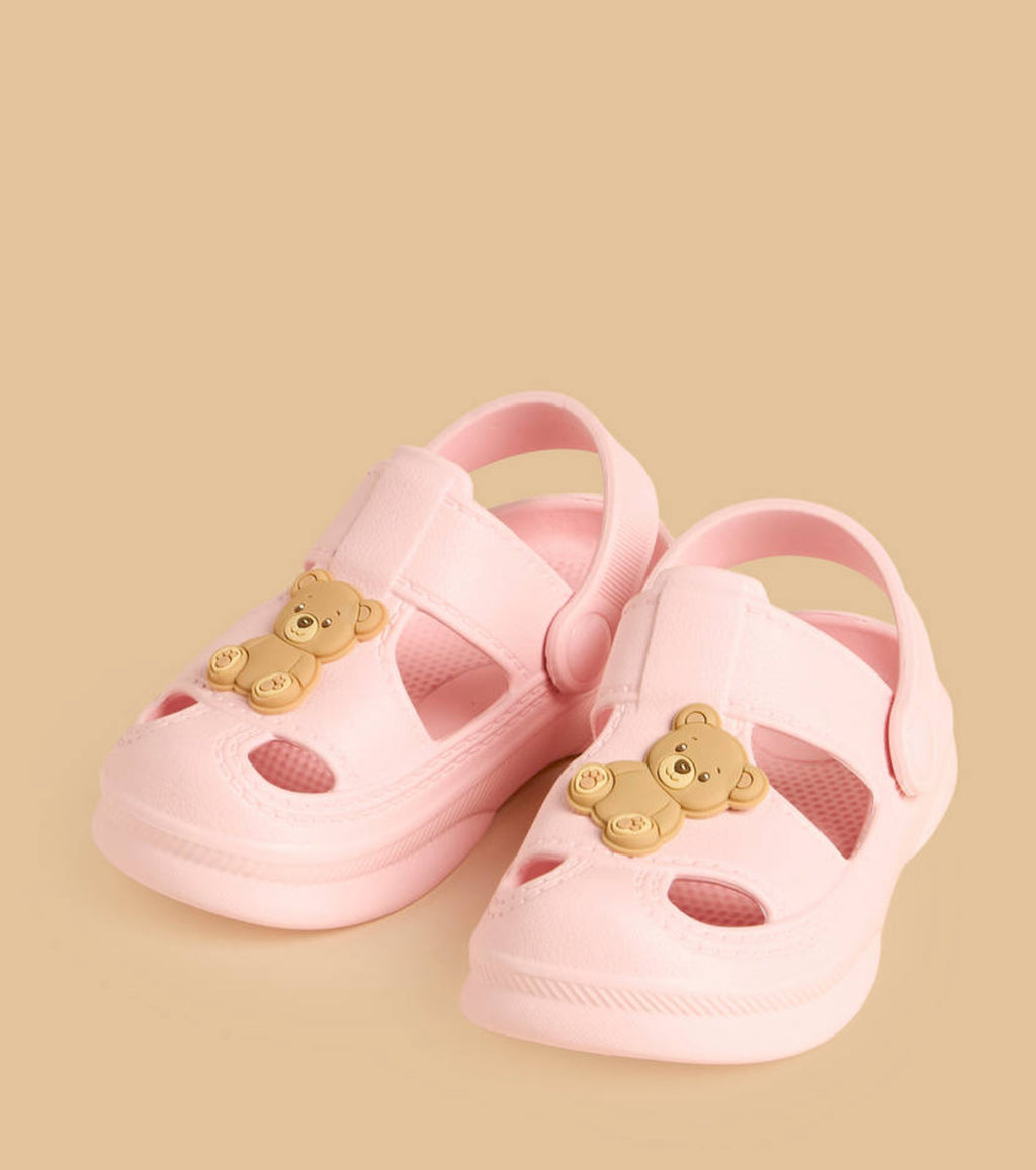Teddy Bear Applique Clogs with Backstrap