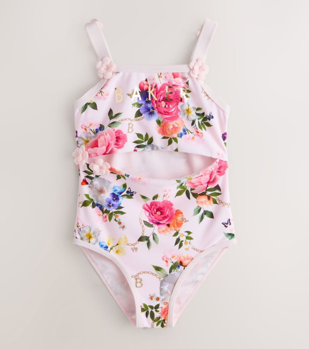 Baker by Ted Baker Pink Cut-Out Floral Printed Swimsuit