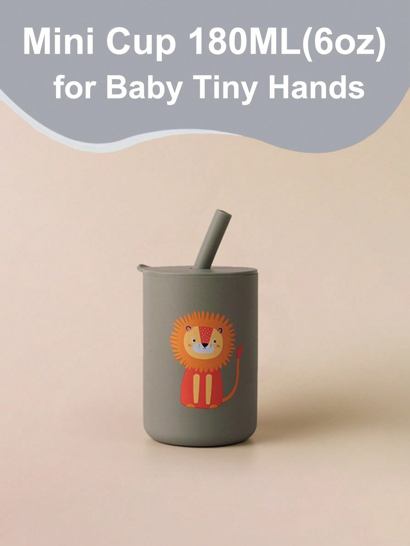 1pc 180ml/6oz Mini Silicone Straw Cup (immediate)