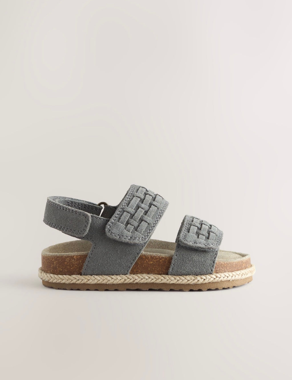 Grey Standard Fit (F) Woven Suede
Touch Fastening Sandals